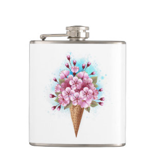 Cantil Sorvete Waffle Rosa Sakura Cone