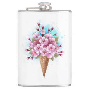 Cantil Sorvete Waffle Rosa Sakura Cone