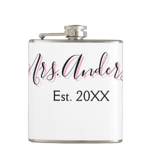 Cantil Sra adicionar nome sobrenome preto rosa ano modern