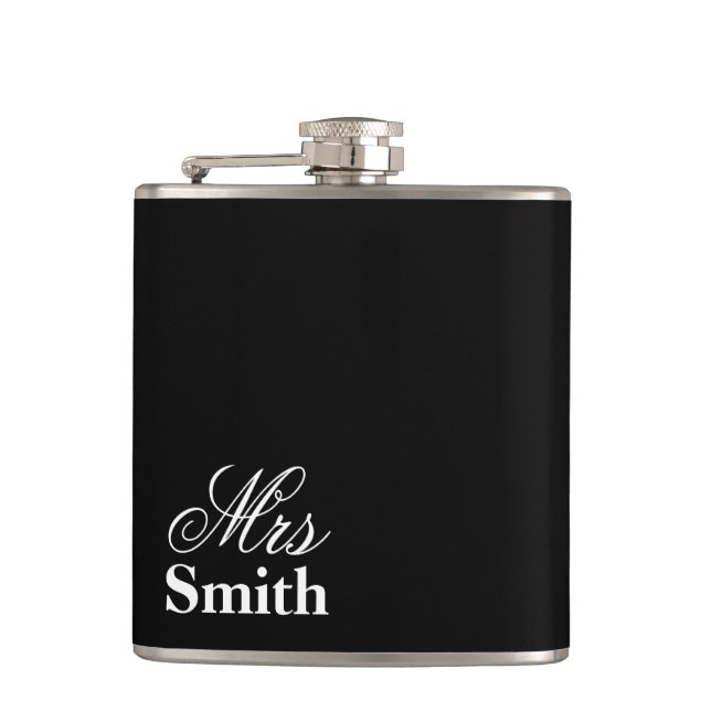 Cantil Sra Nome Personalizado Branco Preto (Frente)