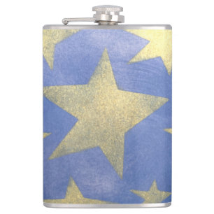 Cantil Starry Blue e Dourado Flask