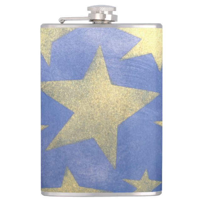 Cantil Starry Blue e Dourado Flask (Frente)