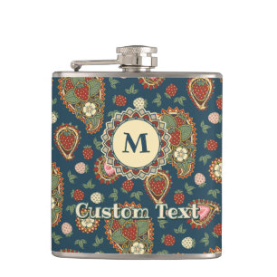 Cantil Strawberry Paisley Pattern Flask