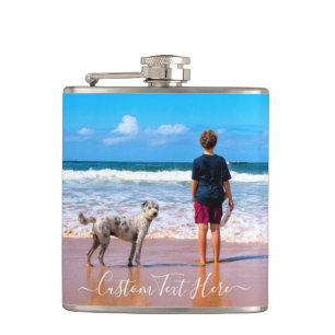Cantil Sua Pet Photo Flask com Texto Personalizado