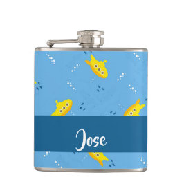 Cantil Submarino amarelo e peixe em azul