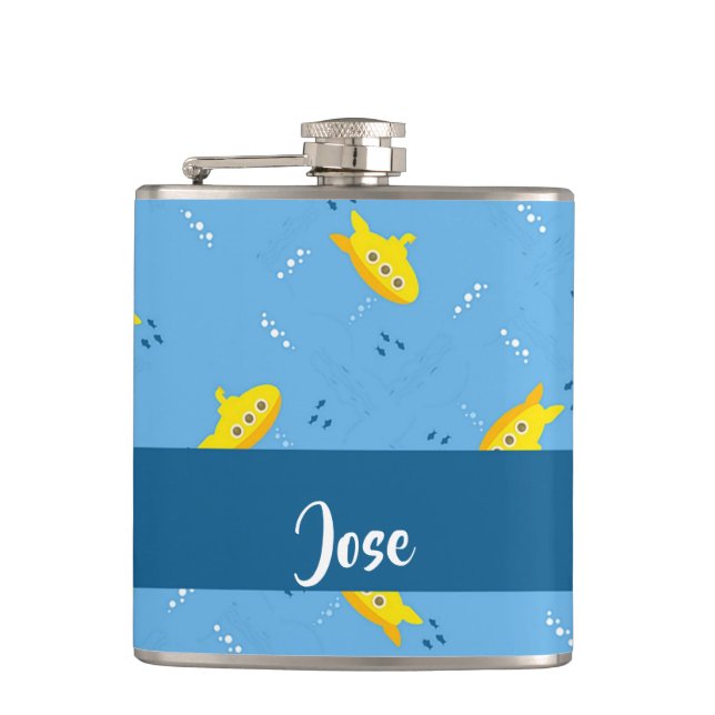 Cantil Submarino amarelo e peixe em azul (Frente)