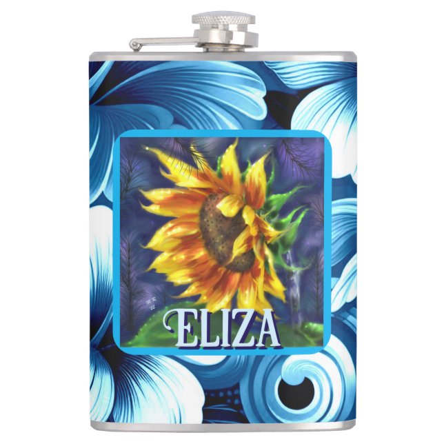 Cantil Sunflower at Night Flower Floral Personalized (Frente)
