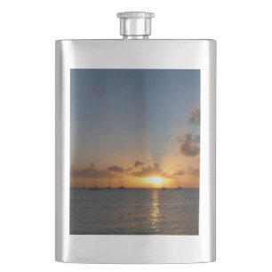 Cantil Sunset com Imagem de Paisagem Tropical de Barcos d