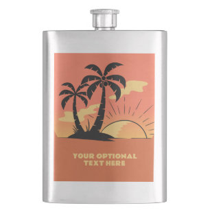 Cantil Sunset da Ilha Tropical de Texto Personalizado