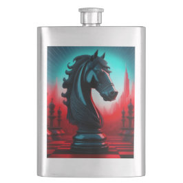 Cantil Surreal Intriciona Peça de Xadrez Cavaleiro Negro