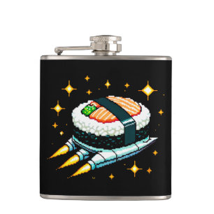 Cantil Sushi Spaceship Pixel Art Voando Sushi Roll Design