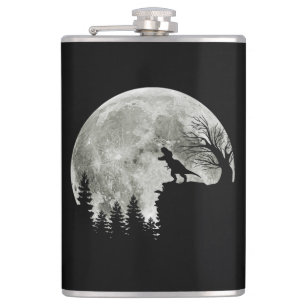 Cantil T Rex Em Pé Na Lua Da Montanha Halloween