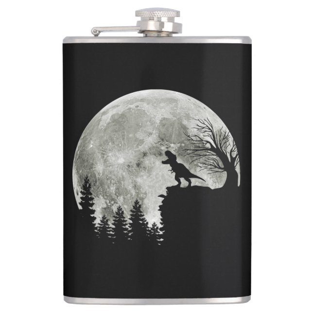 Cantil T Rex Em Pé Na Lua Da Montanha Halloween (Frente)