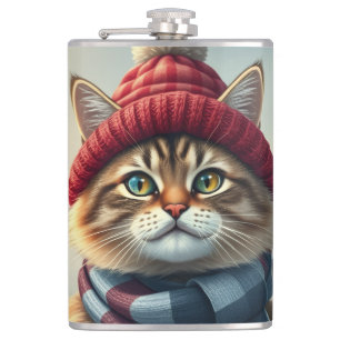 Cantil Tabby Cat em Preppy Winter Attyre and Hat Winter