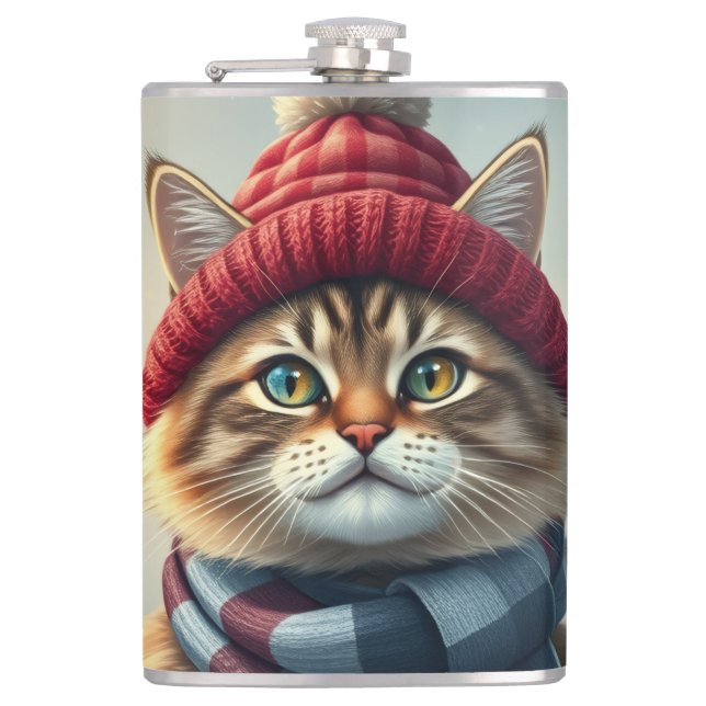 Cantil Tabby Cat em Preppy Winter Attyre and Hat Winter (Frente)