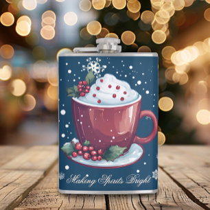 Cantil Taça de Chocolate Quente de Natal   Azul