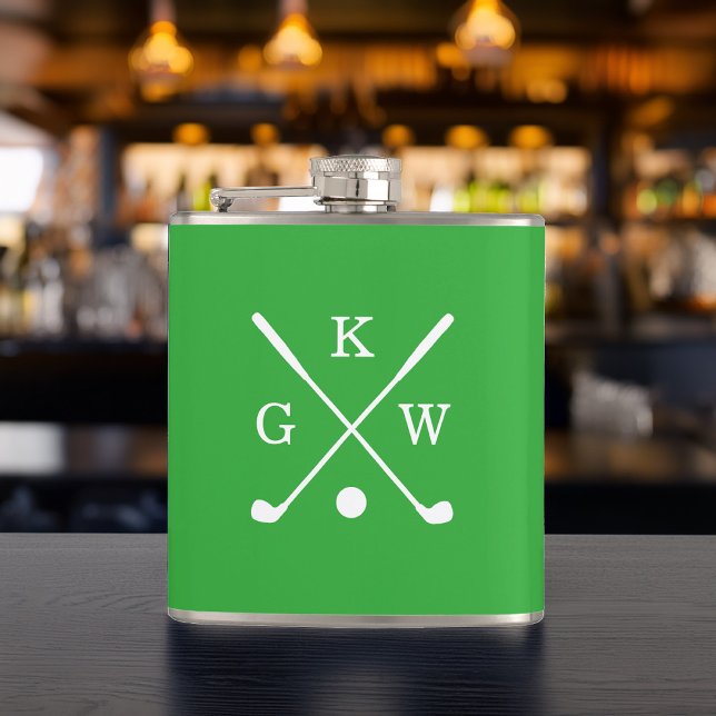 Cantil Tacos de Golfe Monogramados Verde Kelly e Branco (Criador carregado)