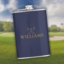 Tacos de Nome Personalizado de Golfe Dourado e Azu