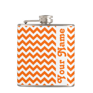 Cantil Tangerine Safari Chevron com nome personalizável