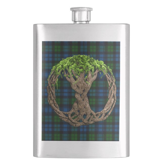 Cantil Tartan de Campbell e árvore do céltico de vida (Frente)