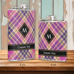 Cantil Tartan rosa, Dourado e azul