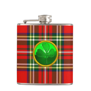 CANTIL TARTAN VERMELHO COM SHAMROCK VERDE