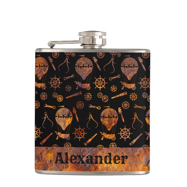 Cantil Tema Pequeno Steampunk Colorir Balões enferrujados (Frente)