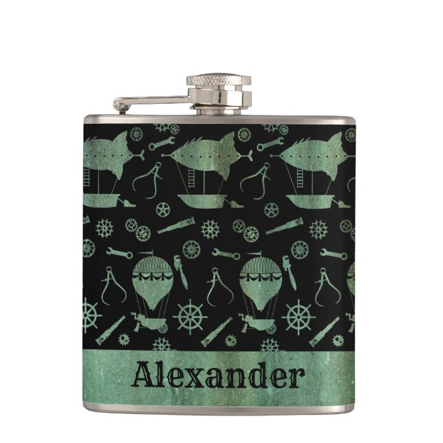 Cantil Tema Personalizado da Aeronave Verdigris Pequeno S (Frente)