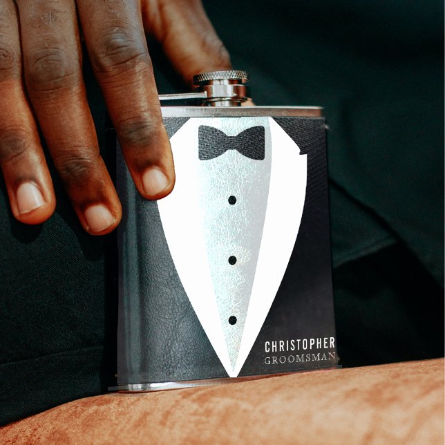 Cantil Terno de Padrinho Presente de Casamento (Groomsman Suit Wedding Favor Flask
)