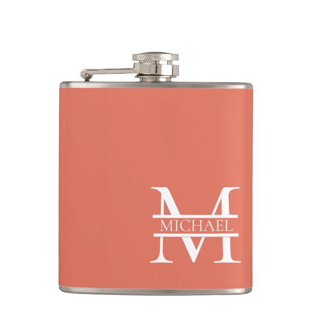 Cantil Terracotta Monograma e Nome Elegante Personalizado (Frente)