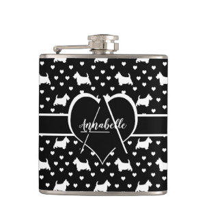 Cantil Terriers Escoceses Brancos (Scottie Dogs) - Preto