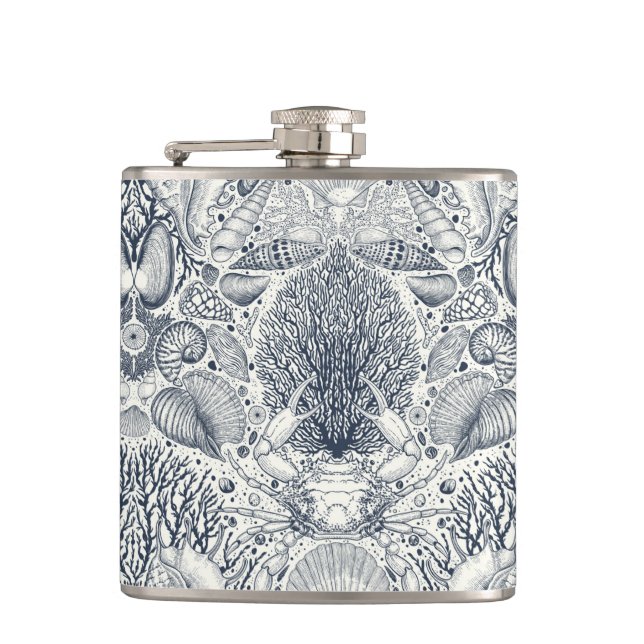 Cantil Tesouros de praia, conchas marinhas, caranguejo, c (Frente)