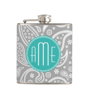 Cantil Teste padrão cinzento floral chique de Paisley &