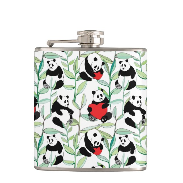 Cantil teste padrão com as pandas bonitas com corações (Frente)