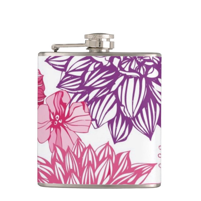 Cantil Teste padrão com ásteres e a dália cor-de-rosa (Frente)