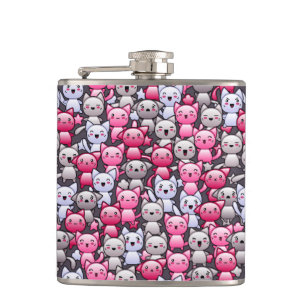 Cantil teste padrão com os gatos bonitos 2 do doodle do