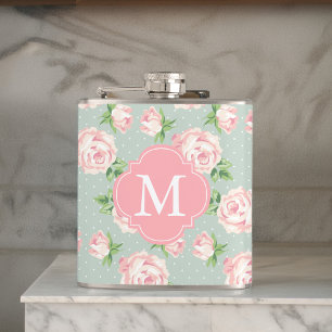 Cantil Teste padrão cor-de-rosa e da hortelã do vintage