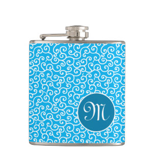 Cantil Teste padrão espiral botânico azul de Karakusa d