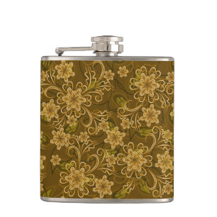 Cantil Teste padrão floral do vintage dourado