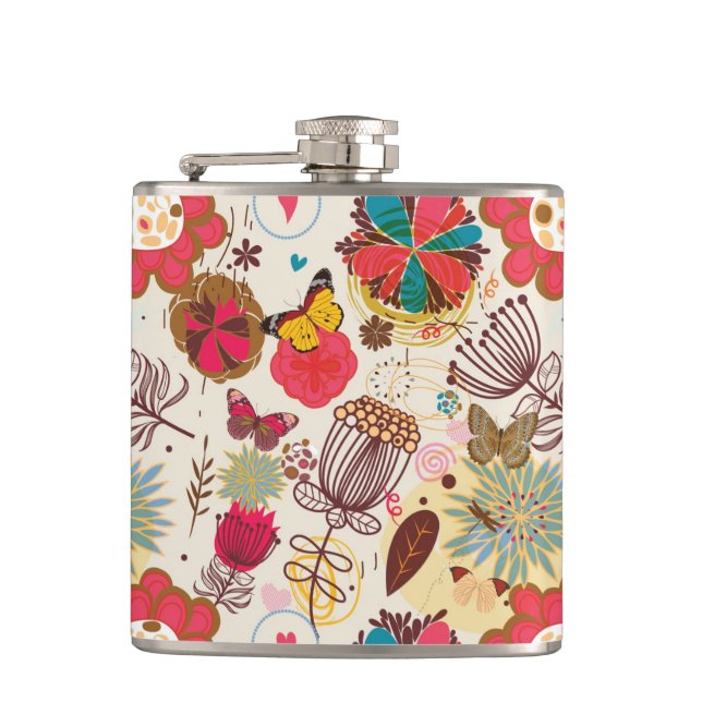 Cantil Teste padrão floral no estilo retro 4 (Frente)