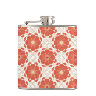 Cantil Teste padrão floral vermelho e Dourado do laço