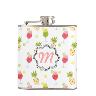 Cantil Teste padrão tropical Monogrammed do cocktail & d