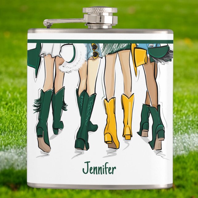 Cantil Texas Damas Fashion Cowboy Boot Verde Dourado (Criador carregado)