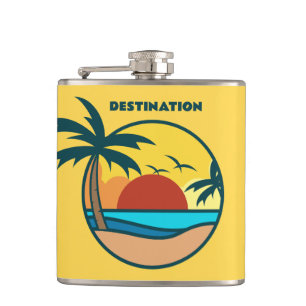 Cantil Texto personalizado — Sunset de praia tropical