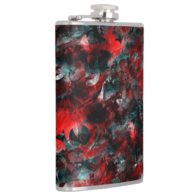 Cantil Textura em folhas vermelhas sujas caídas nas cinza (Direita)