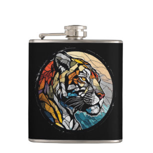 Cantil Tiger Animal Portrait Vidro Armazenado