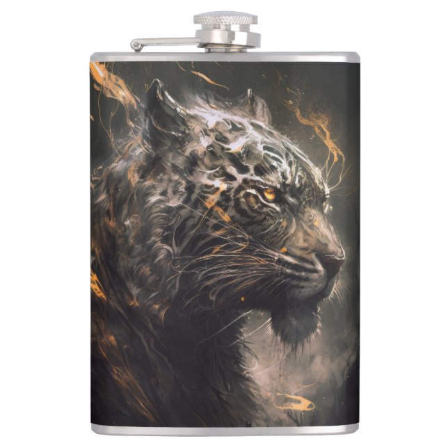 Cantil Tiger Retrait Animal Nature Willife Painting Art (Frente)