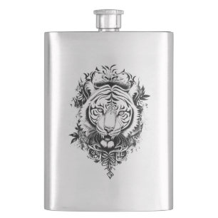 Cantil Tiger Wild Animal Nature Illustration Art Tatuagem