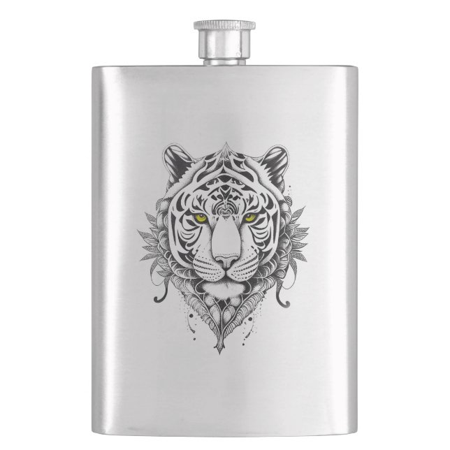 Cantil Tiger Wild Animal Nature Illustration Art Tatuagem (Frente)