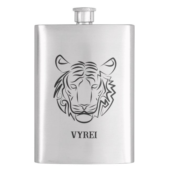 Cantil Tigre Tribal Preto e Branco (Frente)